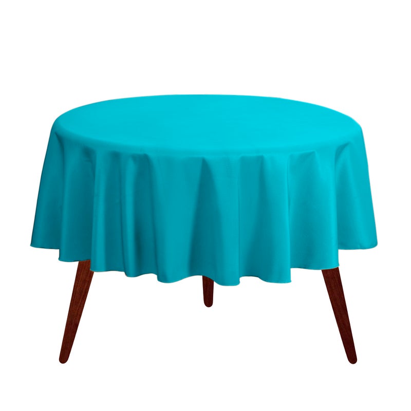 Gee Di Moda Round Tablecloth - 120 Inch Caribbean Round Table Cloth for 60 to 96 Inch Round Tables - Heavy Duty Washable Fabric - for Buffet Table, Holiday Party, Dinner, Wedding & Baby Shower - Image 1